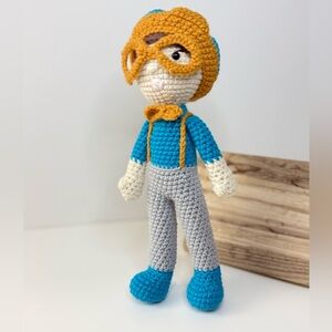 Handcrafted Crochet Blippi Boy Doll with Adorable Hat